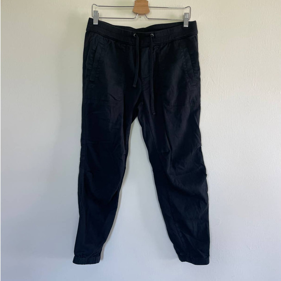 James Perse Pants - STANDARD JAMES PERSE washed black cotton utility jogger athleisure pants